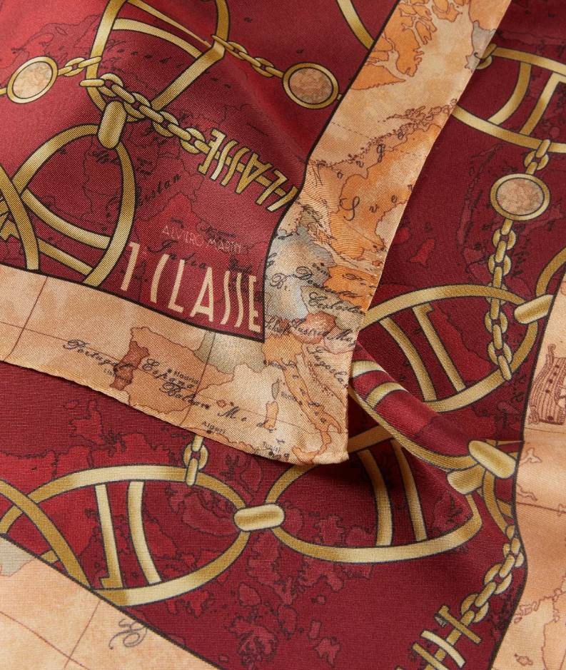 Alviero Martini Foulard  Geo Chain 70x70 Lampone K F082   Col. 0289 100% seta